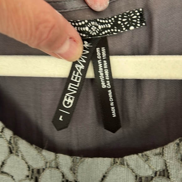 Gentlefawn Grey Sleeveless Lace Trim Sheath Dress Women's Size Lg - Picture 2 of 14